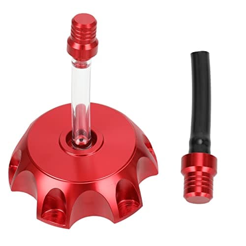 GREHUA Dirt Bike Gas Cap Cover with Vent Tube Compatible with 50cc 70cc 90cc 110cc 125cc SSR110 SSR125 Taotao DB10 DB14 SDG107 XPro YZ80 Kayo Pit Motorized Parts CNC Aluminum Red