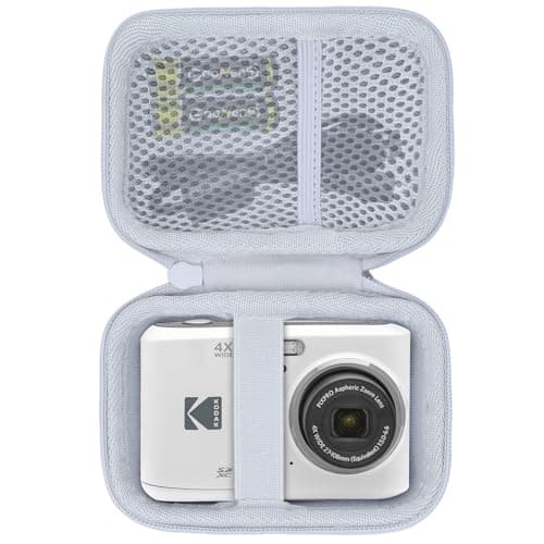 Lebakort Storage Case Compatible with KODAK PIXPRO Friendly Zoom FZ45 FZ55 16MP Digital Camera (Off White Case)
