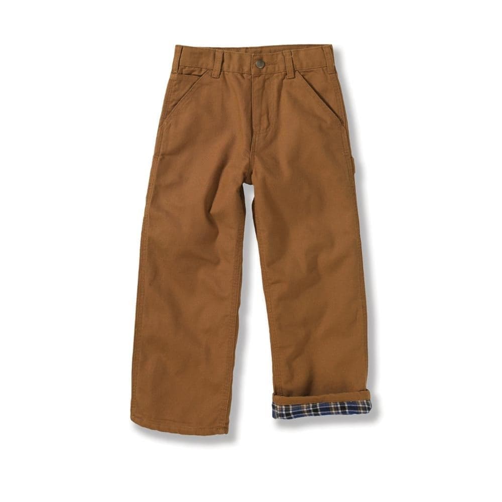 Carhartt Boys 820 Washed Flannel Lined Dungaree Pant Carhartt Brown 16