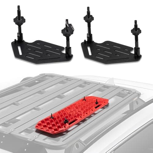 BUNKER INDUST Recovery Boards Mounting Kit, Only Fit for Bunker Traction Boards (Gen 7, 9, 10, 11), Bracket for Rooftop Platform with Lock ( Only for 2 Boards)
