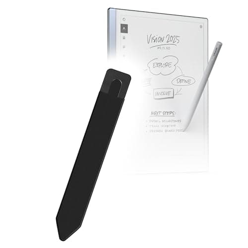 BoxWave Stylus Pouch Compatible with Remarkable 2 - Stylus PortaPouch, Stylus Holder Carrier Portable Self-Adhesive - Jet Black