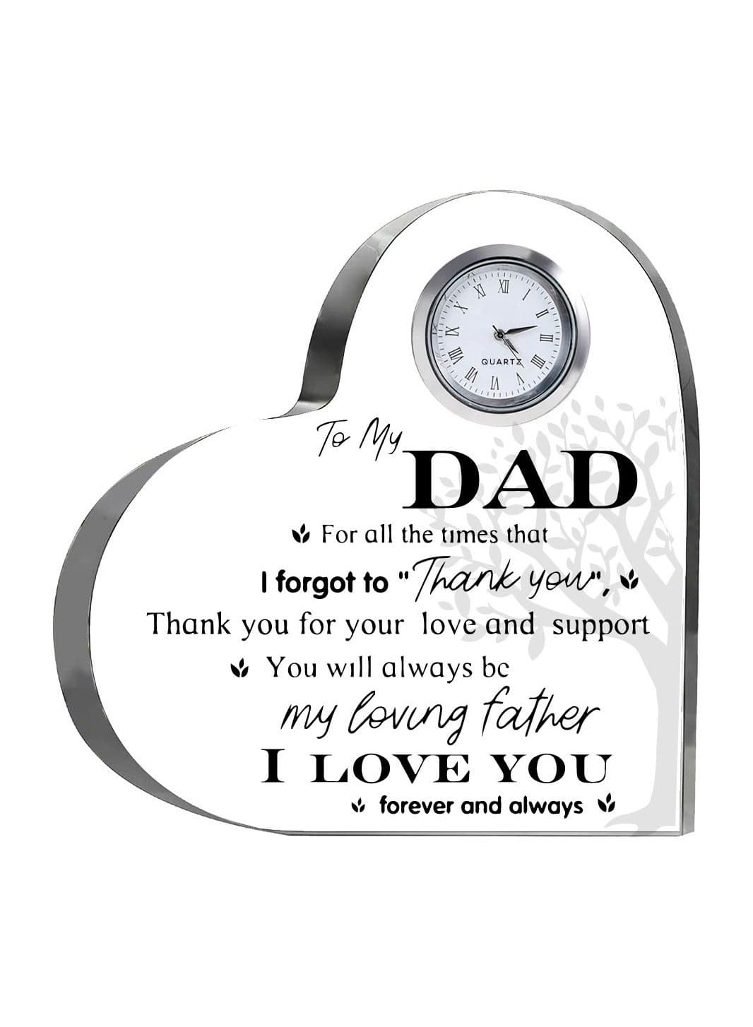 Express Your Love with Heart-Shaped Clock Desk Stand – Gifts for To My Dad - Father's Day Gift - Gifts for Fathers Day