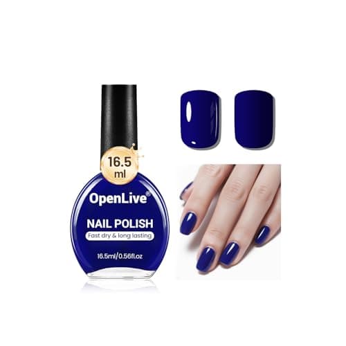 OpenLive 165ml Dark Blue Nail Polish Large Volume Quick Dry Nail Polish Long Lasting Shine Fingernail Toenail Nail Art DIY Home Travel Nail Art Gift