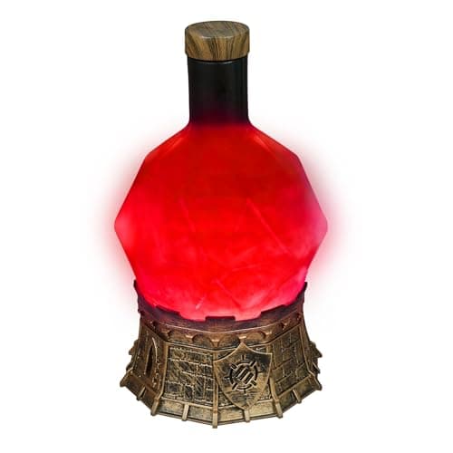 ENHANCE Gaming Sorcerers Health Potion Light with Swirling Mystical Brew Potion Bottle Mood Light Prop for Tabletop Game Immersion Playroom Desk Decor Soft Glowing Whirling Goblet Red Elixir