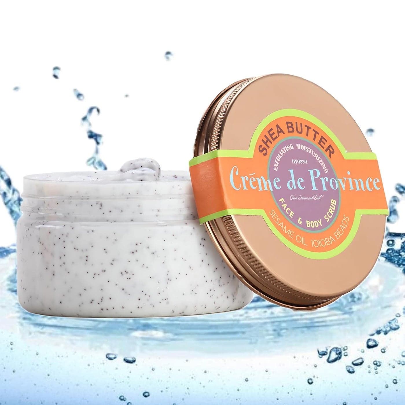 Nyassa Creme De Province Face Body Scrub 215 gm with Shea ButterSesame Oil and Jojoba beads No Parabens PthalatesSulphatesSilicons Petroleum Perfect for dry or aging skin