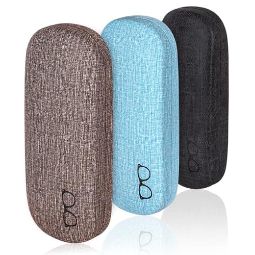 RayLove 3-Pack Hard Shell Eyeglasses Case Large Reading Glasses Hard Case