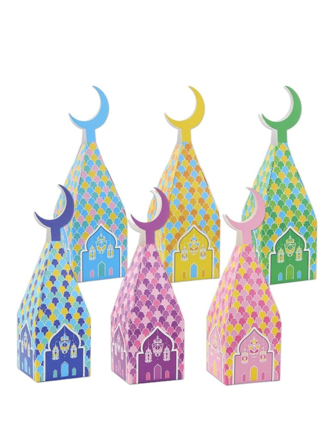 Eid Mubarak Candy Boxes, Muslim Eid Mubarak Goodie Candy Gift Boxes for Snack Sugar Chocolate, Islamic Arabic Gift Wrap Boxes for Eid Mubarak, Hajj Festival Party Decorations