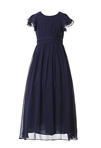 Happy Rose Junior Bridesmaid Dress Prom Party Dresses Long Flower Girl's Dress Navy 16