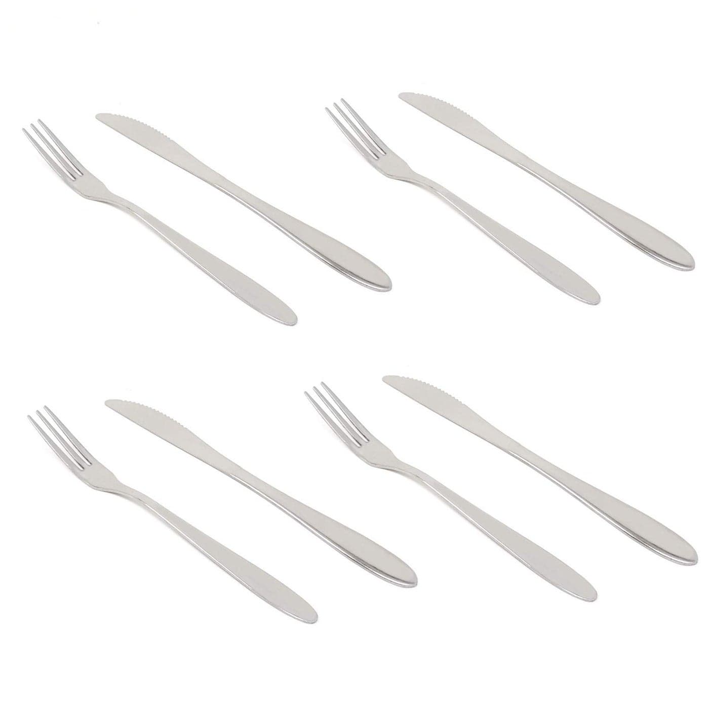 Honbay 8PCS Mini Stainless Steel Cake Dessert Appetizer Salad Forks and Knifes for Party Bar Home