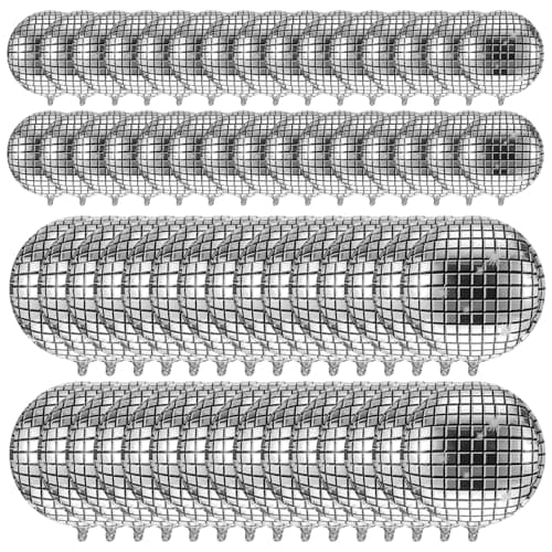 Charnoel 60 Pcs 22large Disco Ball Balloons Bulk 10 Disco Balloons for Retro70s 80s 90s Party Birthday Bachelorette Anniversary