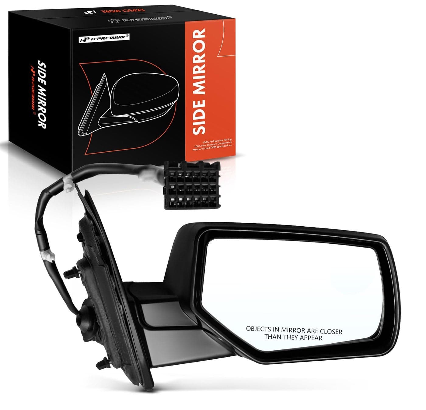 APremium Passenger Side Power Door Mirror Compatible with Chevrolet Tahoe Suburban 3500 HD GMC Yukon Yukon XL Heated Manual Folding Black Outside Rear View Mirror Replace 84347490