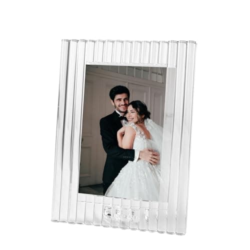 kitCom Crystal 5x7 Frame, Luxury Diamond Crystal Craft, Standing Photo Frame (Frame Size 7.48" x 9.84")