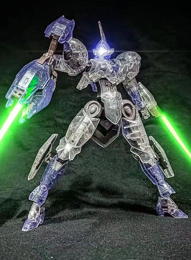 Gundam Translucent Demon Judge Action Figure Mecha Warrior Assembly Model, with Stand Included, a Super Cool Desktop Decoration, an Assembly Toy Loved by Both Boys and Girls