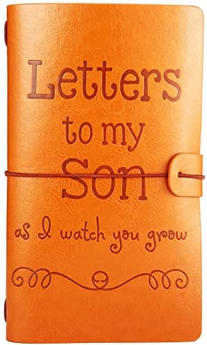 FYSIA Son Gift-Baby Journal Gift Shower for Son-Letters to My Son,As I Watch You Grow-Baby Boy Keepsake-Mother to Son-Refillable Photo Diary Journal-Memory Notebook