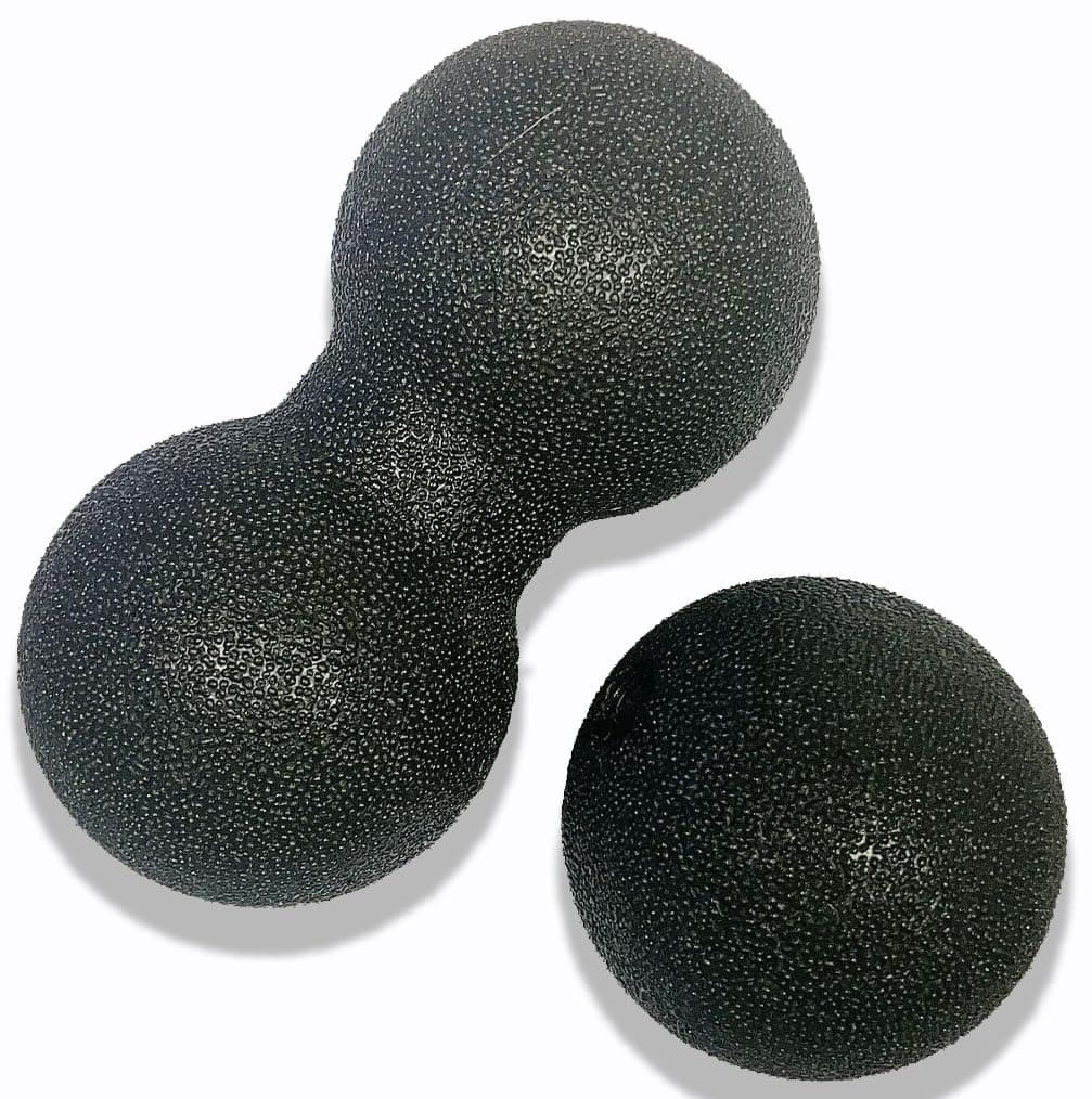 Hard Peanut Massage Ball Double Ball for Trigger Point Therapy Myofascial Release Deep Tissue Fitness Massage Relax Tight Muscles Peanut Ball 16cm Trigger Point Massage Ball 8cm B