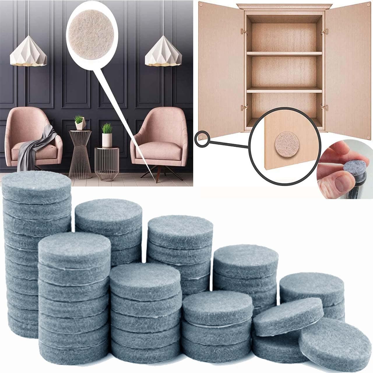 DIY Crafts 2 INCH, Felt Furniture Pads - Floor Protector - Chair Felts Pads for Furniture Feet Wood Floors - Best Furniture Pads for Floors - Protect Your Hard Floor & Furniture Protection Pcs:- (25)