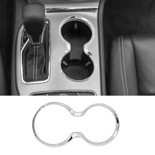 Jimen Compatible with Jeep Grand Cherokee 2011-2021, Front Cup Holder Cover Trim (Chrome)