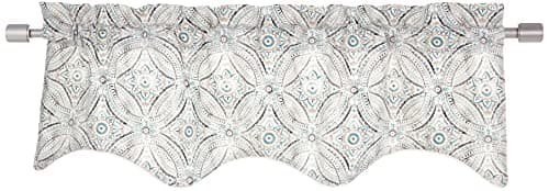Ellis Curtain Blissfulness 50" x 15" Lined Scallop Valance, White