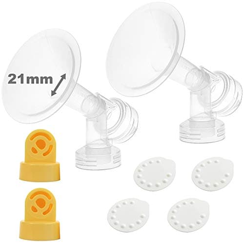 Nenesupply Pump Parts with 21mm Flanges Compatible with Medela Breastpump Incl Flange Breastshield Valve Membrane for Pump in Style Symphony Swing Not Original Medela Pump Parts