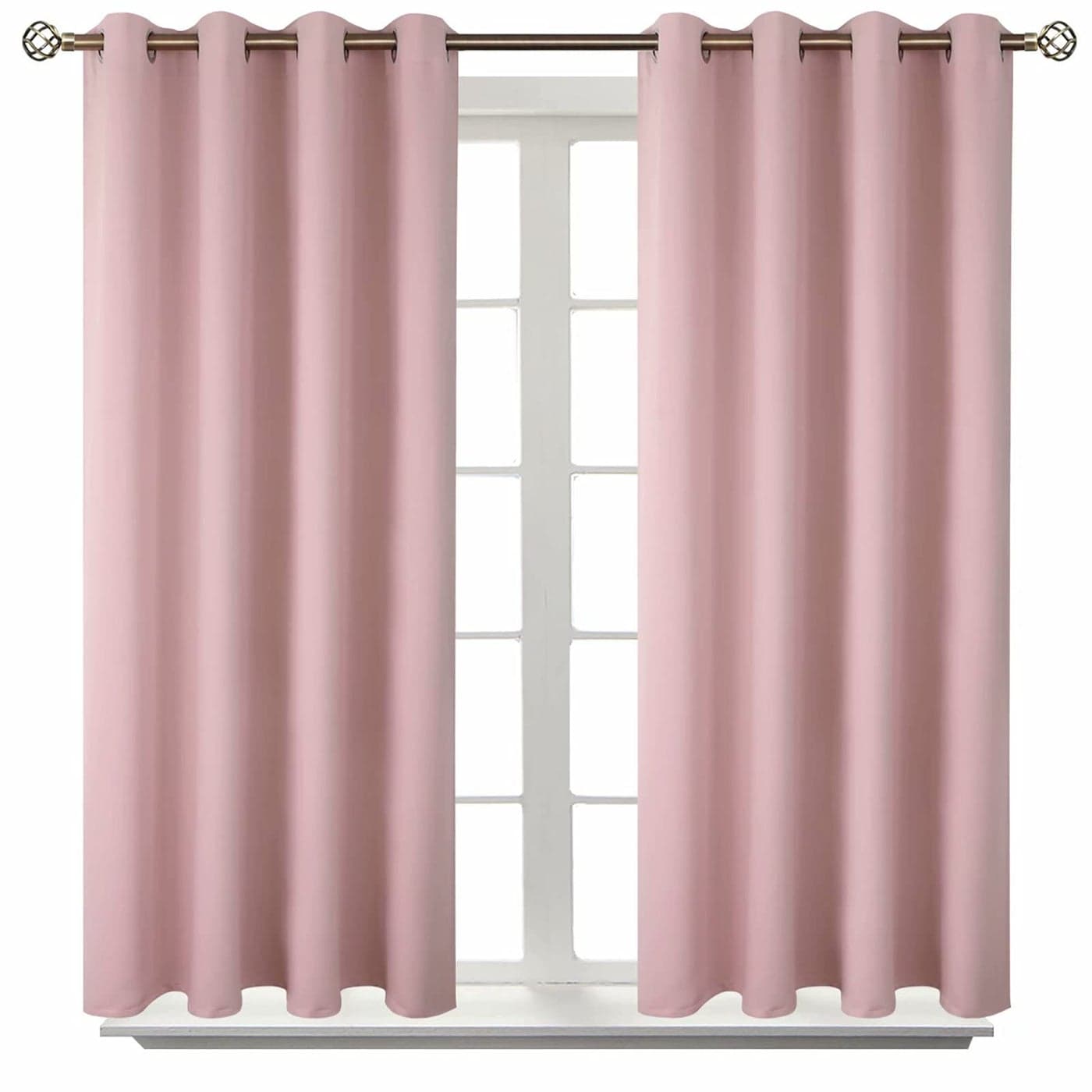 BGment Room Darkening Curtains 45 Inches Long Grommet Thermal Insulated Drapes Window Treatment Curtains for Bedroom 2 Panels 52 x 45 Inch Baby Pink