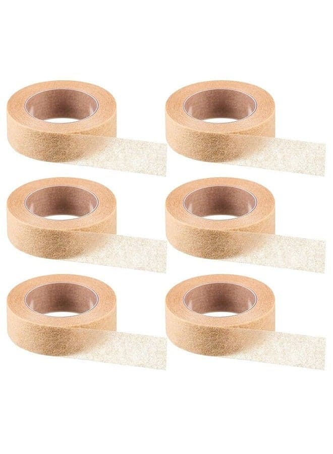 6 Rolls Flexible Skin Tape Breathable Nose Tape Self Adhesive Gauze Tape for Wound Injuries Swelling Sports, Beige (0.5 in x 10 Yd)