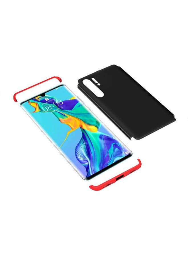 3-Piece 360 Degree Protective Case Cover For Huawei P30 Pro Black/Red