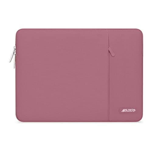 MOSISO Laptop Case 13.3 inch, 13-13.3 inch Laptop Sleeve Compatible with MacBook Air/Pro 13/Pro 14 M5 M4 M3 M2 M1, HP Dell ASUS Lenovo,Polyester Vertical Computer Sleeve Bag with Pocket, Dusty Rose