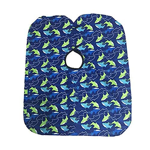 AKOAK Children Cartoon Dolphin Patterned Hair Cut Cap Waterproof Hairdresser Dressing Salon Gown Apron Cloak Cloth for Salon