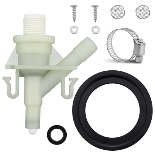 385311641 RV Toilet Valve Replacement Kit Compatible with Dometic Toilet Valve 300321 Series FreezeResistant LeakProof Design Includes Hose Clamp Fasteners for RV Camper PedalFlush Toilets