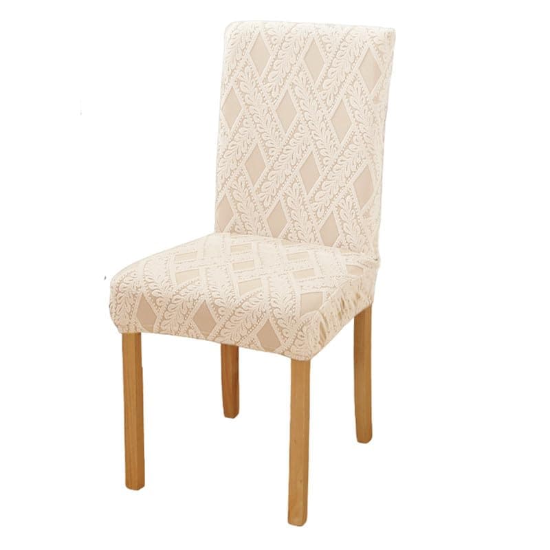 Styleys Elastic Chair Cover Stretch Removable Washable Short Jacquard Dining Chair Cover Protector Seat Slipcover (Pack of 1, Parmeson, JCMC43)