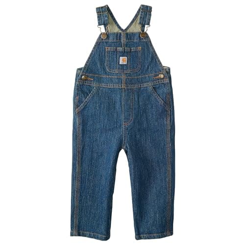 Carhartt Kid's CM8665 Loose Fit Denim Bib Overall - Boys - 6 Months - Medium Wash