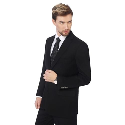 P&L Men's Classic Fit Blazer Elegant Suit Jacket Stretch Sport Coat for Business Daily Wear, Regular and Big & Tall Sizes Black