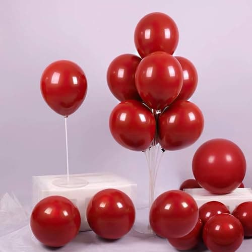 Red Latex Party Balloons 50 pcs 12 Inch Dark Red Balloons for Wedding Birthday Party Valetines Day New Year Christmas Party Decorations