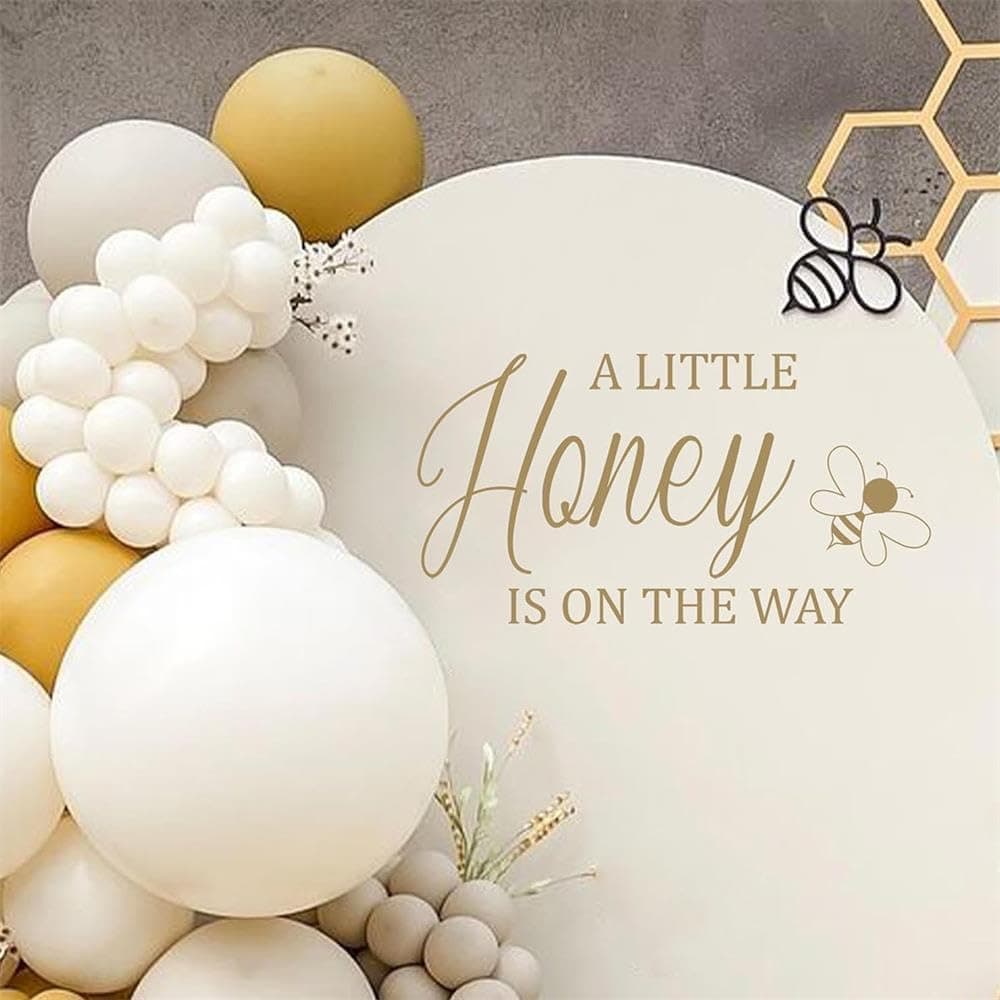 A Little Honey is on The Way Baby Shower Party Sign Decorations Welcome Baby Shower Decal Sign Gender Reveal Girl or Boy Wall Stickers Sign for Babys Party Backdrop Supply