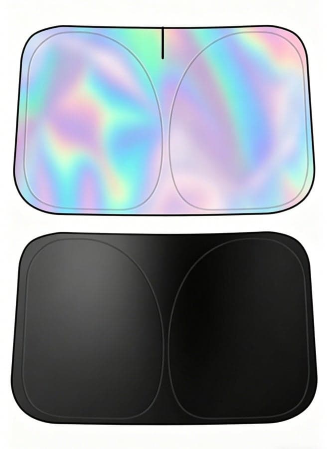 Laser Sunshade, Car Sunshade, Windshield Sunshade, Summer UV Insulation Sunshade Silvery