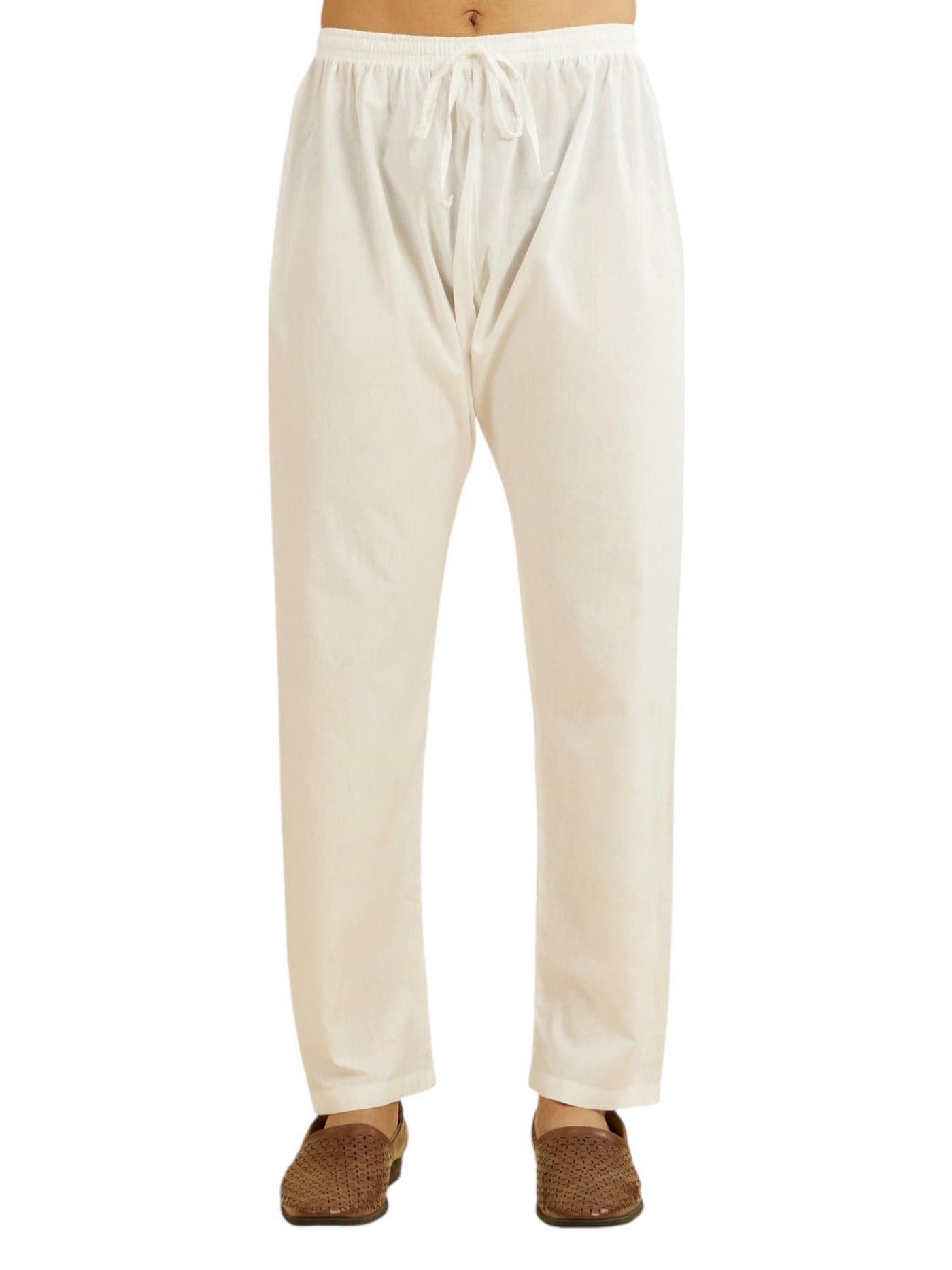 DIWAS BY MANYAVAR Men's Cotton Solid Pyjama (White,XXXL)