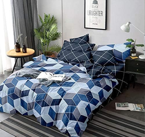 MORADO Glace Cotton Single Bed Quilt Cover/Duvet Cover/Rajai Cover/Blanket Cover with Zipper (60 X 90 Inch, Blue)