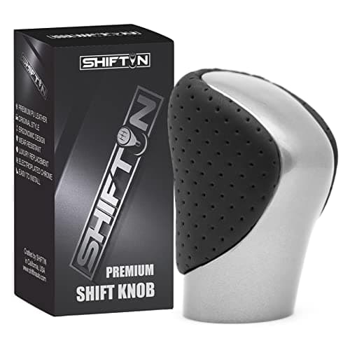 SHIFTIN Gear Shift Knob Shifter for Lexus RX-350 ES GS GX IS350 NX300 RC-300 RX 200t 300 350 3450h 450hL 350L (Chrome Silver/Red Stitch)