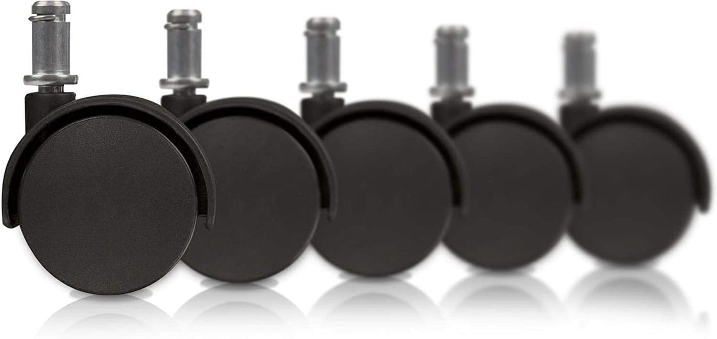 Premium Pin Twin Caster (Wheels) for Office Chairs/Furniture - (Set of 5) Pieces, By Finch Fox