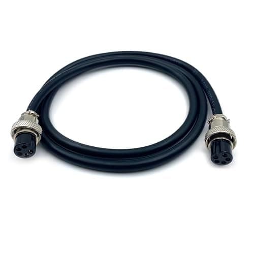 FOWIUNYE 16.4ft GX16 5 Pin Cable Double Female Head Aviation Cordset, GX16 5Pin Panel Mount Circular Metal Aviation Connector Adapter Female to Female Cable 20AWG (5Meter)