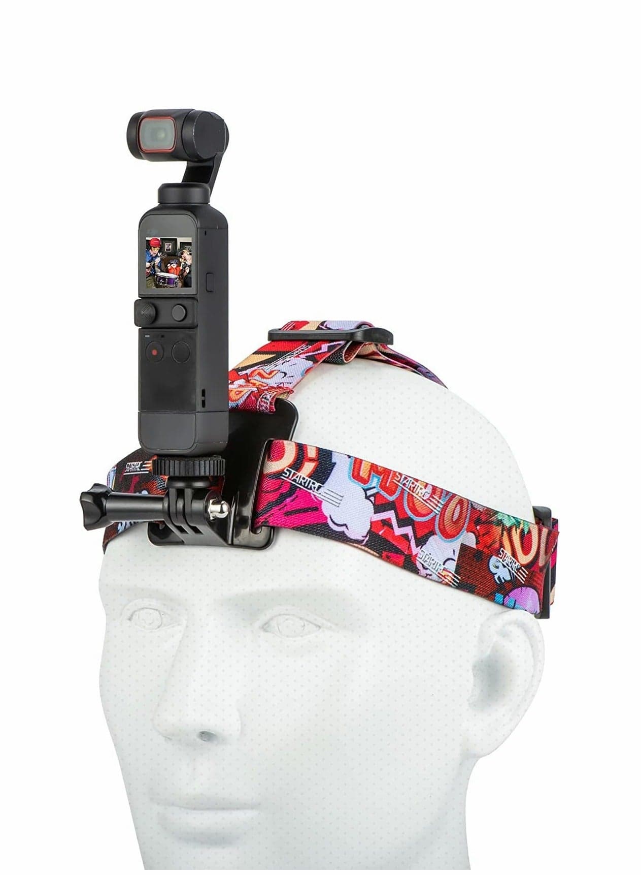 Action Camera Head Mount Strap, Adjustable Camera Head Mount Compatible with Pocket 2 / Action 2 / Hero 8/9 / 10, 2 in 1Action Camera Headband Accessories