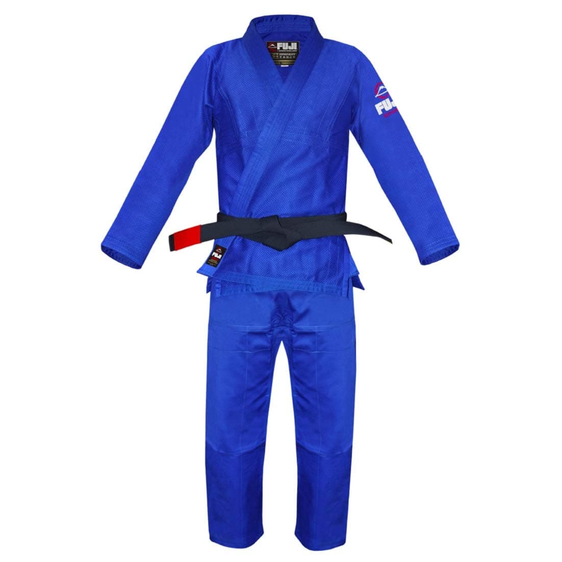 FUJI Kids All-Around Brazilian Style Jiu Jitsu Uniform with C0-Sized White Belt, Blue, Size C3