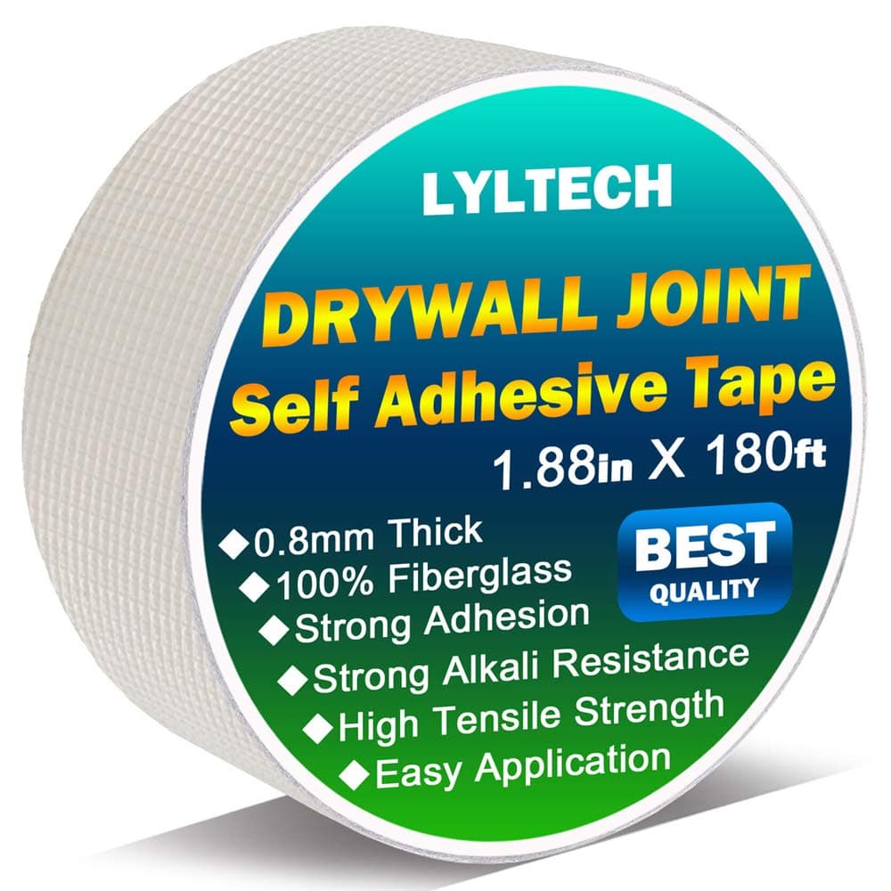 LYLTECH Drywall Joint Tape13 MESH100 Fiberglass 188Inch X 180FeetHeavyDuty SelfAdhesive Wall Crack and Seam Patch