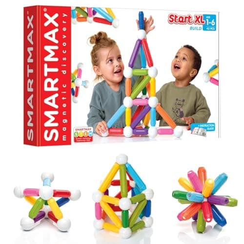 SmartMax Start XL 42 pcs STEM Magnetic Discovery Building Set Featuring Safe ExtraStrong Oversized Building Pieces for Ages 3