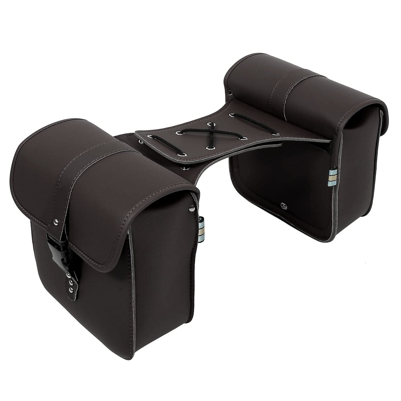 Motoforti Pair Motorcycle Saddlebag Side Tool Bags Cycling Luggage Bag Waterproof Quick Release Buckles Dark Brown