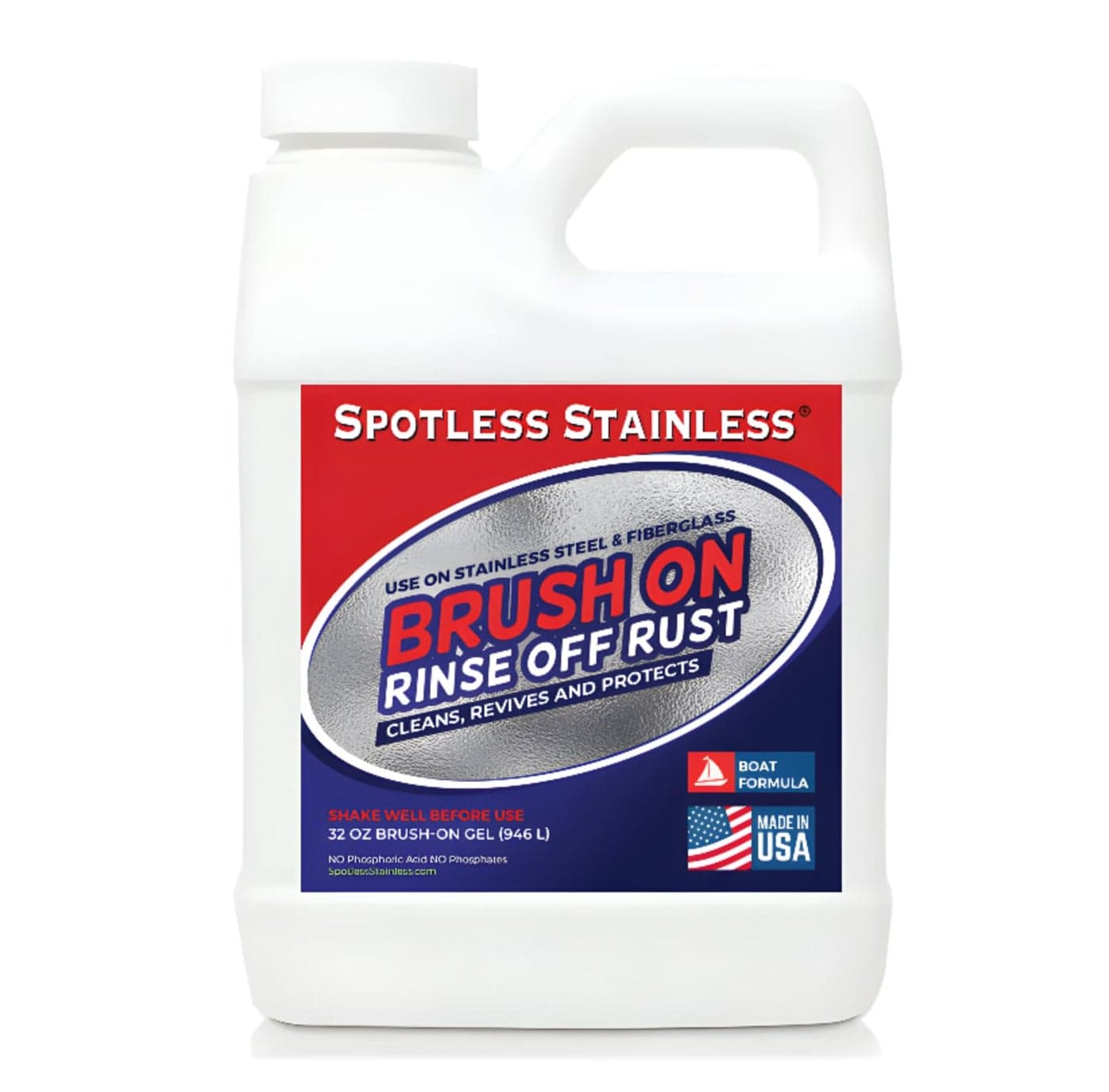 Spotless Stainless Marine Rust Remover and Protectant - 32 Ounce (Quart)