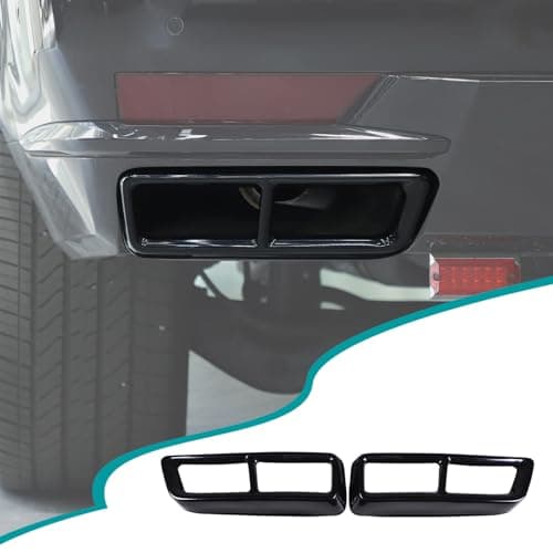 Hudiriy Car Exterior Exhaust Pipe Mufflers Cover Rear Bumper Cylinder Exhaust Pipe Cover Decorate Compatible with Cadillac Escalade 20212024Tail Throat Trim Accessories Black