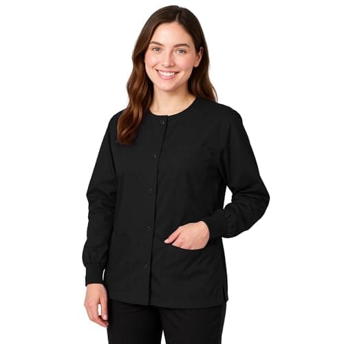 M&M SCRUBS Women's Scrub Jacket Medical Scrub Jacket XS Black