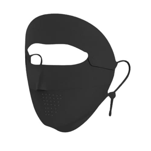 PALAY® Full Face Mask for Sun Protection,Women Face Cover Mask for Bikers,UPF 50+ Reusable Ice Silk Cooling UV Masks Summer Outdoor Running Hiking - Black