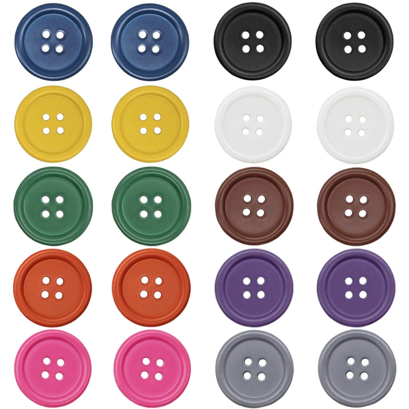 Raydodo 50 PCS 25mm 1 Inch Buttons for Crafts Large Buttons 4 Hole Round Sewing Buttons Mixed Spray Colored Craft Buttons for Sewing Scrapbooking and DIY Crafts Each Color 5 Pcs